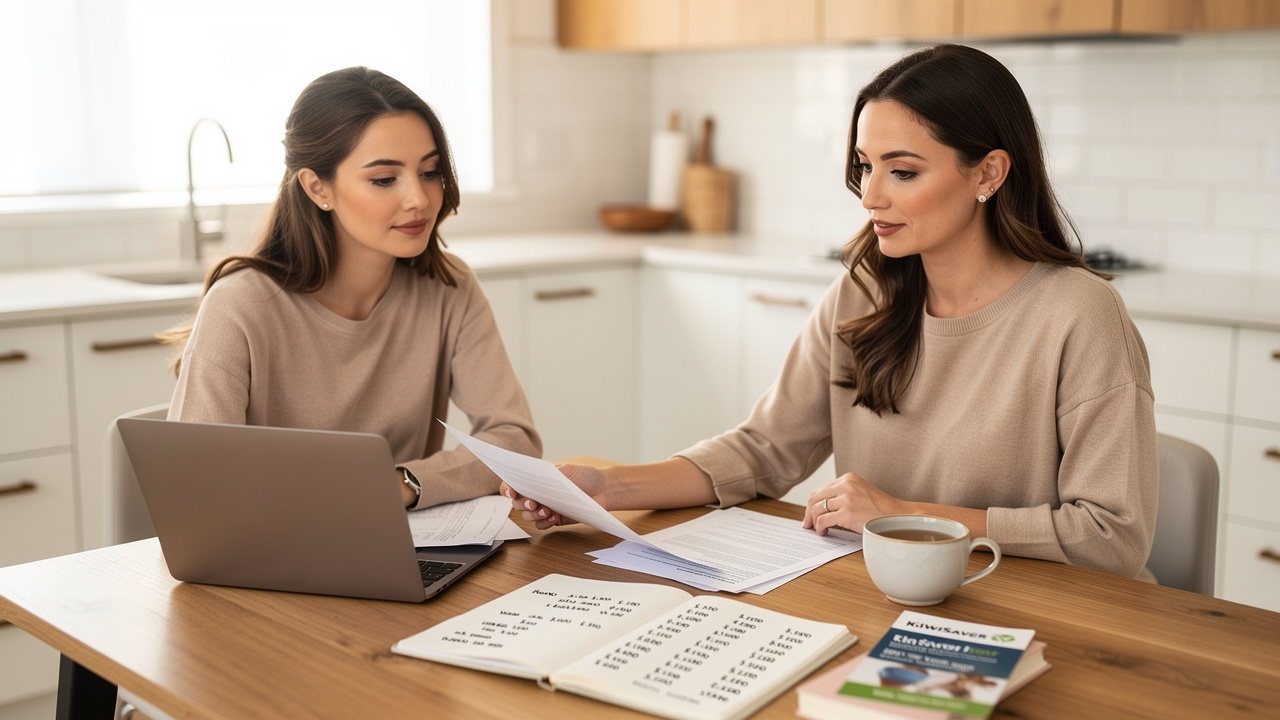 First-home buyer reviewing finances and savings plan at home